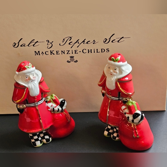 MacKenzie-Childs Other - Mackenzie Childs Santa Salt and Pepper Shakers